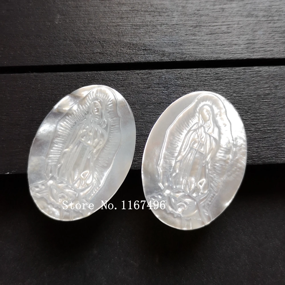 20 шт./лот 18x25mm натуральный Овальный Девы Марии Гваделупской перламутр Гваделупа из перламутровых раковин Швабра для самостоятельного изготовления ювелирных украшений