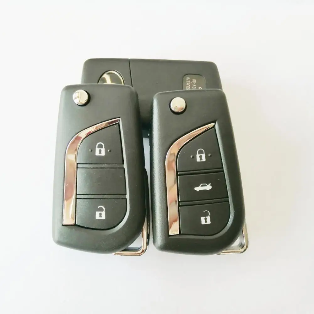 Складной брелок для ключей с логотипом Toyota Highlander Coralla Camry RaV4 Reiz VIOS 3 кнопки|case for|case