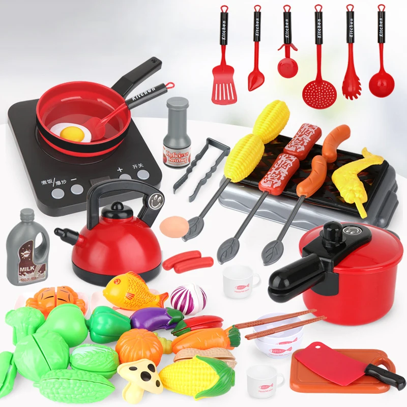 

New 1 Set Children Kitchen Toys Simulation Utensils Food Cookware Pot Pan Kids Pretend Play Kitchen Set Toy For Girls Doll Gifts