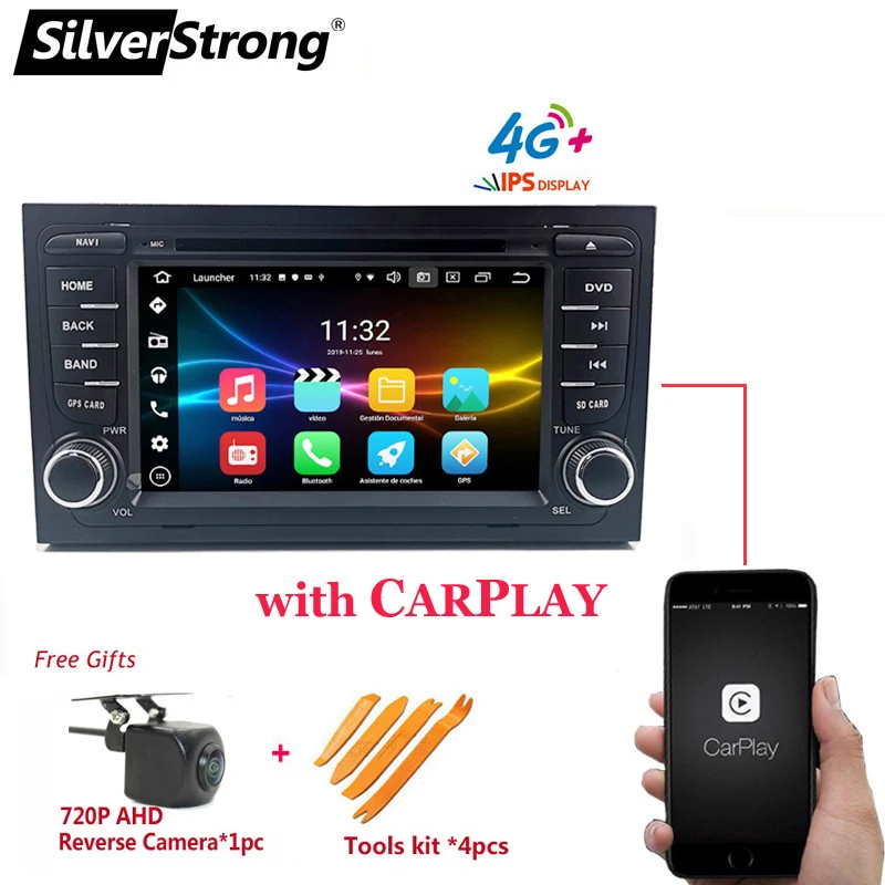 Android10 2Din автомобильный DVD для Audi A4 RS4 2002 2007 RDS DSP CARPLAY мультимедийный А4 радио 2din