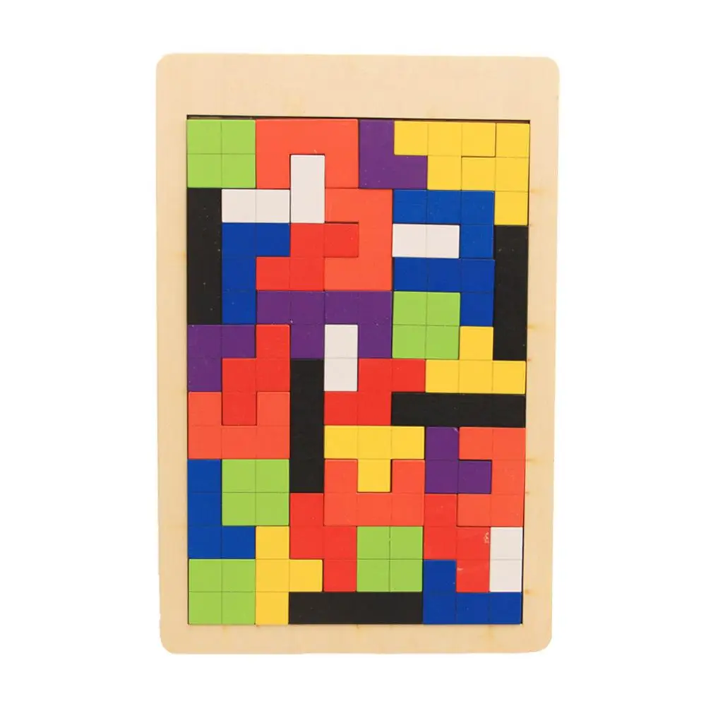 291365 Деревянный Tangram головоломка игрушки тетрис игра Монтессори развивающая детская игрушка обучающие Игрушки Tangram для девочек и мальчиков - Цвет: 291365