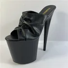 Женские туфли на тонкой и водонепроницаемой платформе 20 см, римские сандалии для ночного клуба, обувь для банкета, очень высокие каблуки и танцевальная обувь