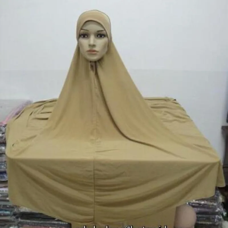 Розничная продажа яркий однотонный длинный хиджаб в мусульманском стиле
