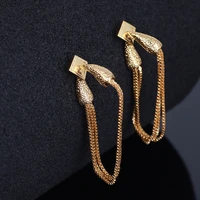 brass with 18k gold snake chains drop earrings women jewelry punk party gown runway korean japan ins fashion