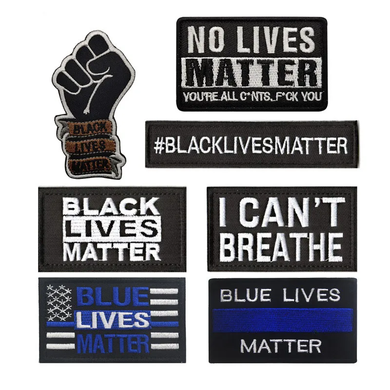 

Black Lives Matter Hook Fasten Embroidered Patches Fist Applique Decoration Patch for Jeans, Jacket, Clothing Repair, Bags