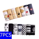 7 шт.компл. женские трусики, хлопковые сексуальные трусики, шорты, мультяшное сексуальное нижнее белье для девочек, трусики для женщин, женское нижнее белье