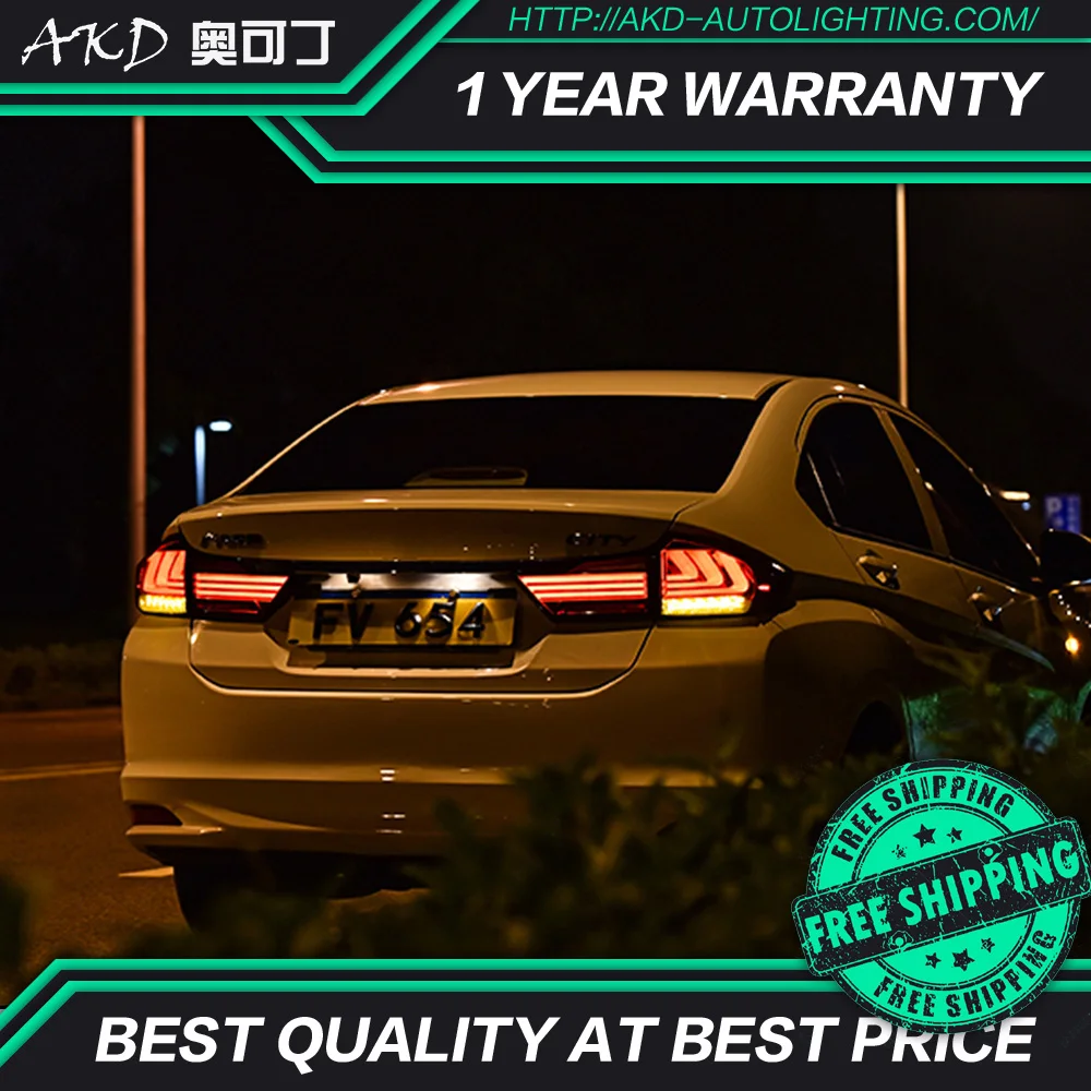АКД автомобильного тюнинга задних фонарей для Honda City 2014-2016 сигнальных огней