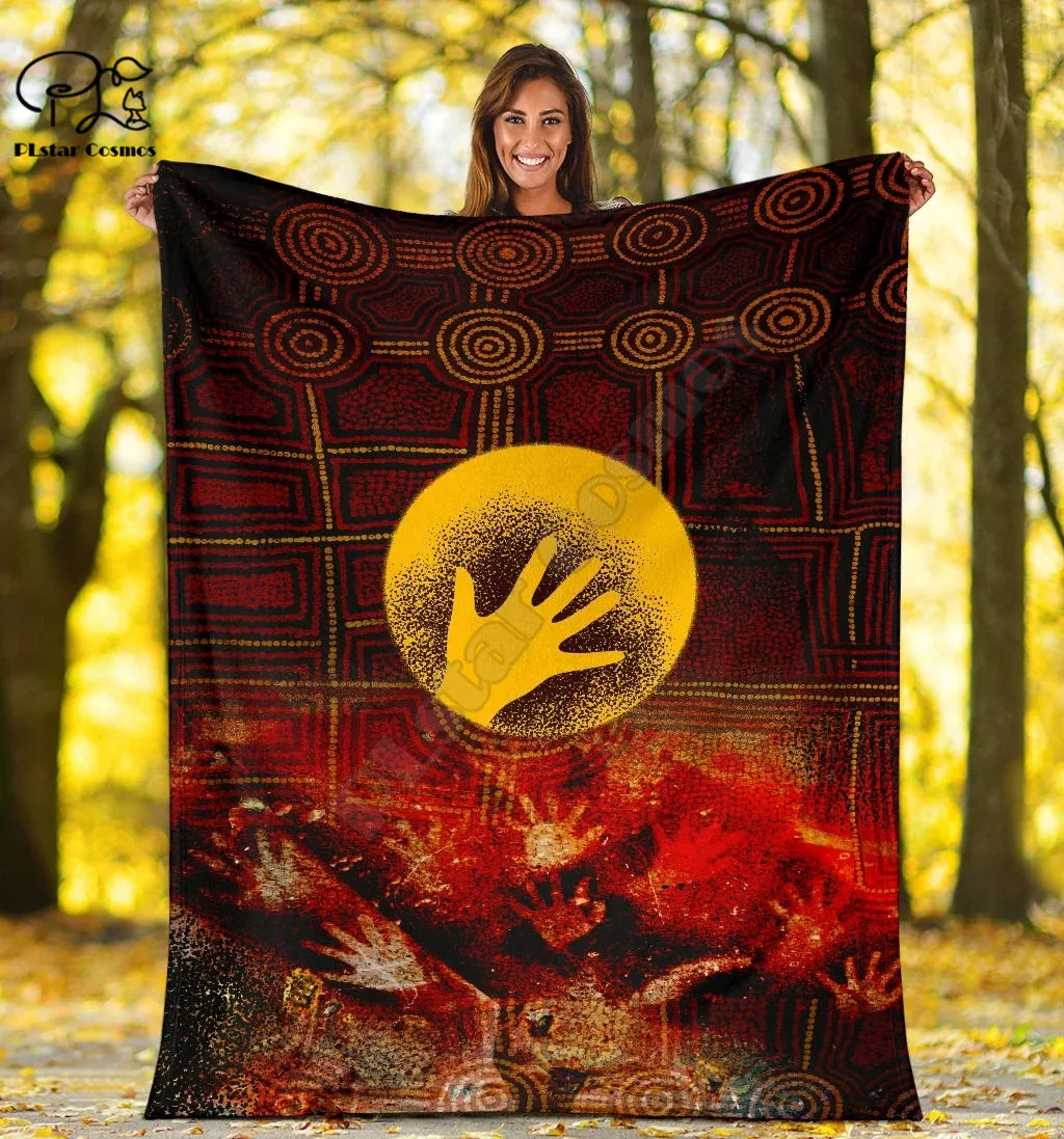 Aboriginal Premium Indigenous Crocodile Family Fleece Blanket 3D full printed Wearable Adults/kids | Дом и сад