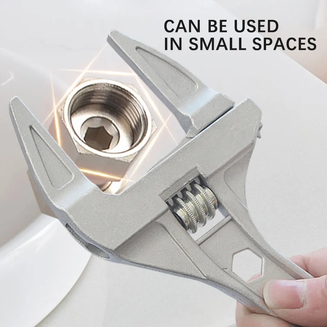 

Adjustable Multi-Function Wrench Bathroom Wrench Aluminium Alloy Repair Tool For Water Pipe Screw Bathroom Large Open Wrench