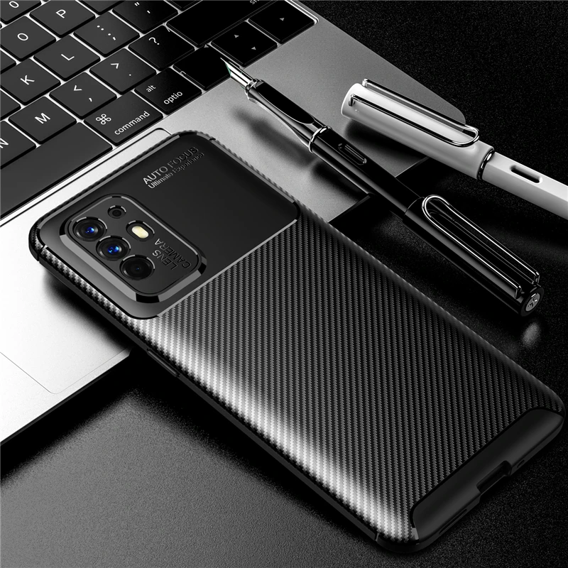 for oppo reno 5z case bumper anti knock soft silicone carbon fiber cover for oppo reno 5 z case for oppo reno5 z 5z 6 43 inch free global shipping