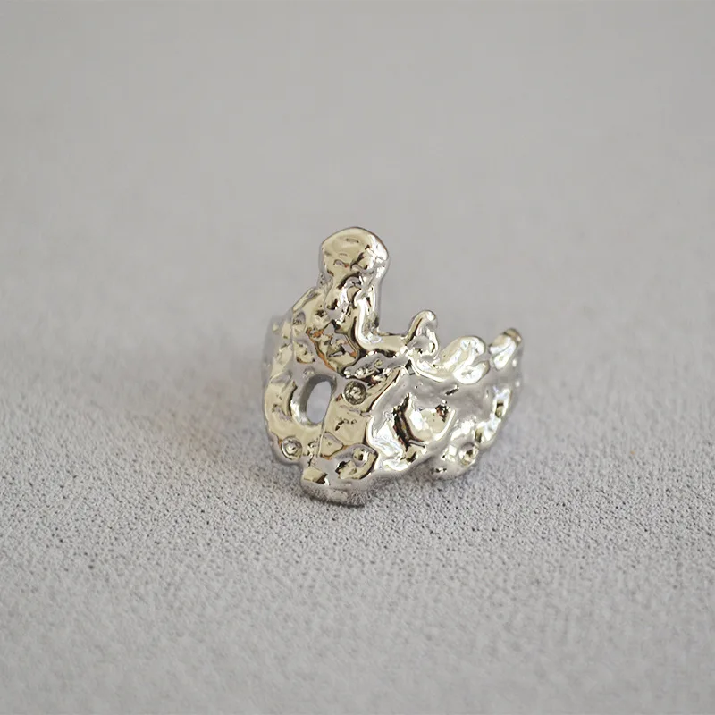 

United States vintage vintage original design irregular concave-convex texture opening adjustable ring index finger ring