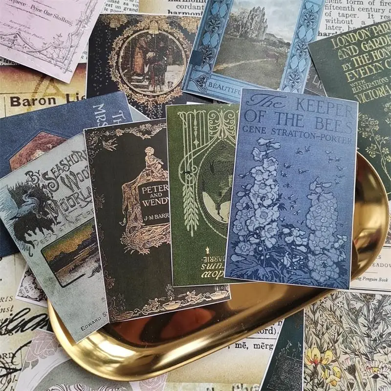 24 звёздочка бумажный пакет с винтажным рисунком книг для скрапбукинга