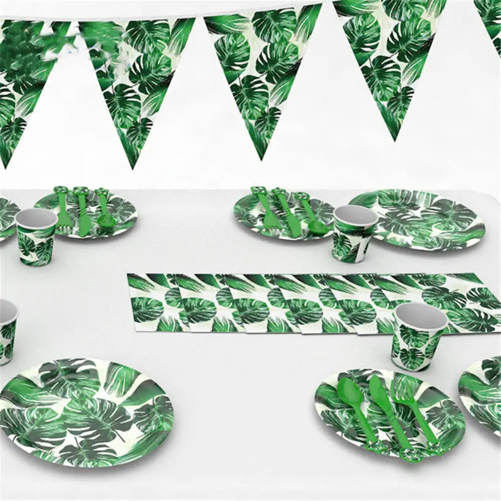 Посуда для вечеринки в виде черепах и листьев Детская Праздничная посуда дня