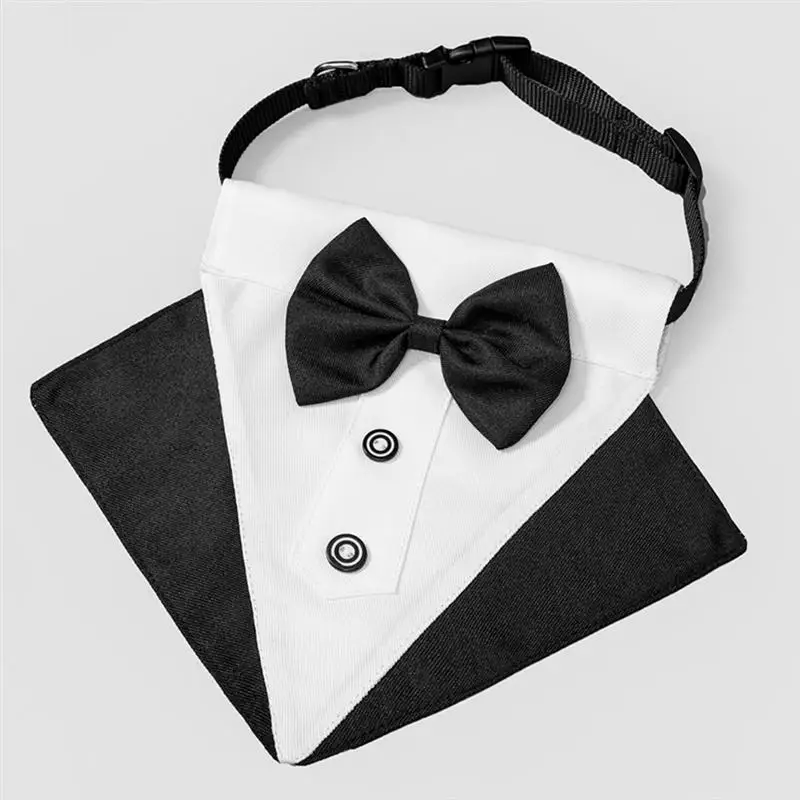 

1Pc Pet British Style Adorable Bowknot Pattern Puppy Triangle Scarf Pet Supply