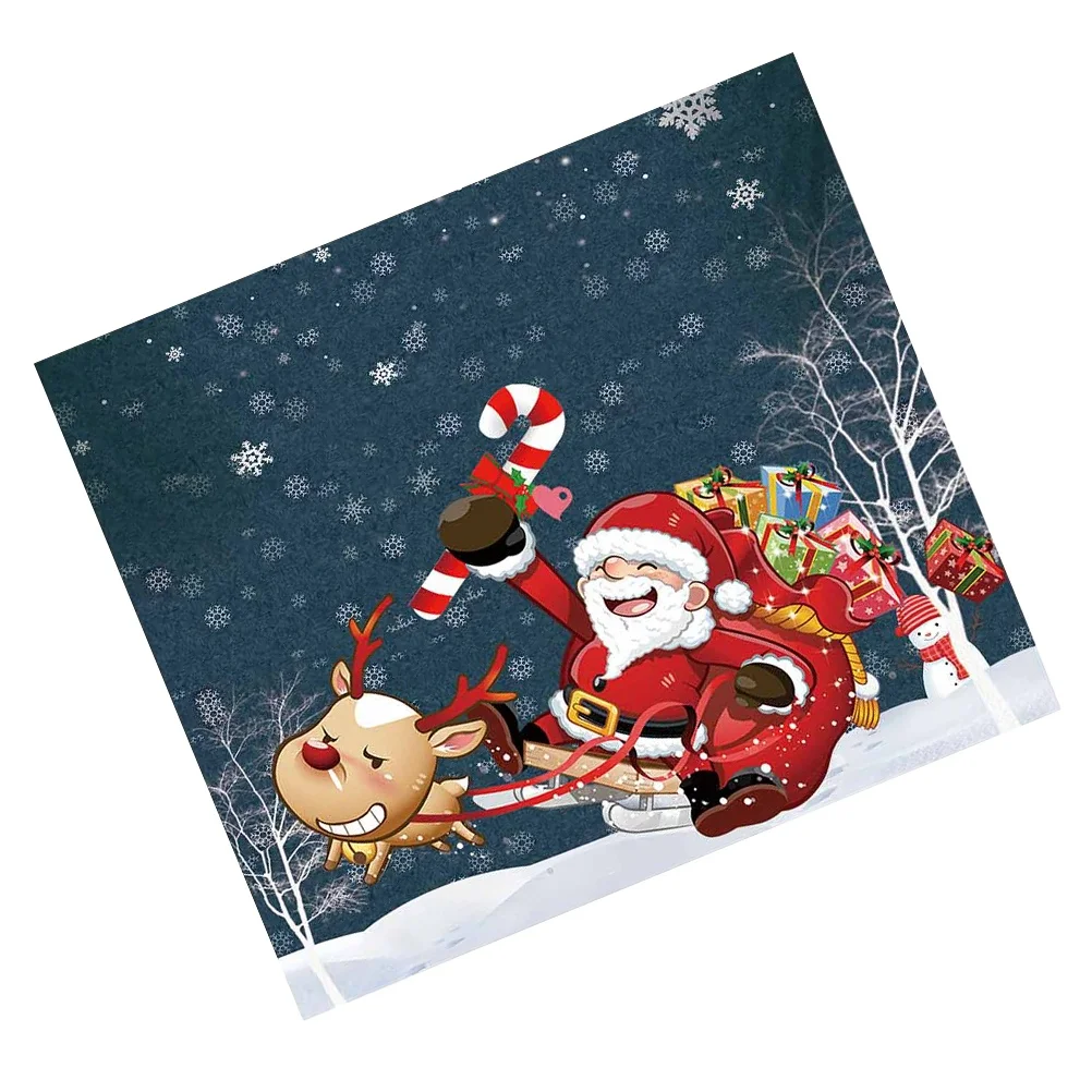 

Christmas Hanging Tapestry Christmas Elk Santa Claus Wall Background Room Dorm Bedside Hanging Painting for Bedroom Living Room