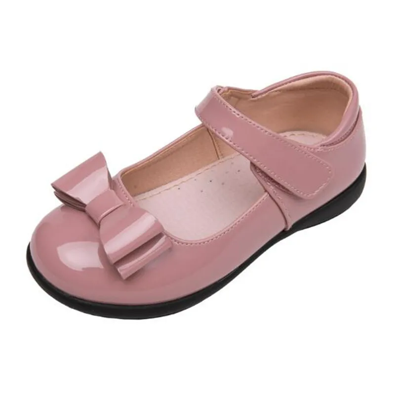 

New Spring/Autumn Leather Shoes Girls Princess Dance Party Bow Moccasins Children Performance Shoes Kids Flats 019