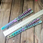 Складная расческа из нержавеющей стали, 1 шт., тренировочный нож-бабочка, расческа для бороды и щетки для усов, инструмент для укладки волос