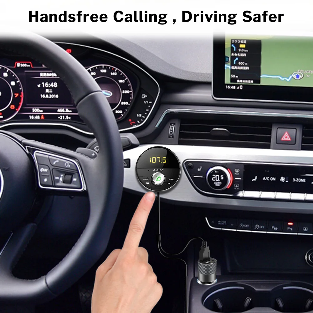 Новый автомобильный комплект Bluetooth 4 1 адаптер громкой связи AUX аудиоприемник mp3