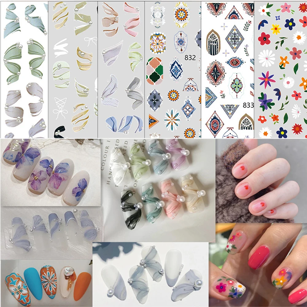 

Glue Manicure Ribbon Nail Foils Retro Decals Nail Stickers Nail Art Decorations