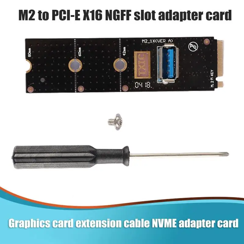 

M.2 NGFF to PCI-E Card USB 3.0 PCIe Riser Mining Card M.2 to PCI-E X16 Slot NGFF Adapter Card for BTC Mining