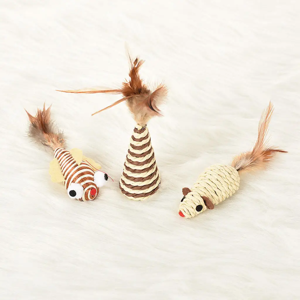 

3 Pcs Cat Toy Household Cotton Rope Pet Toys Teething Chew Toy for Indoor