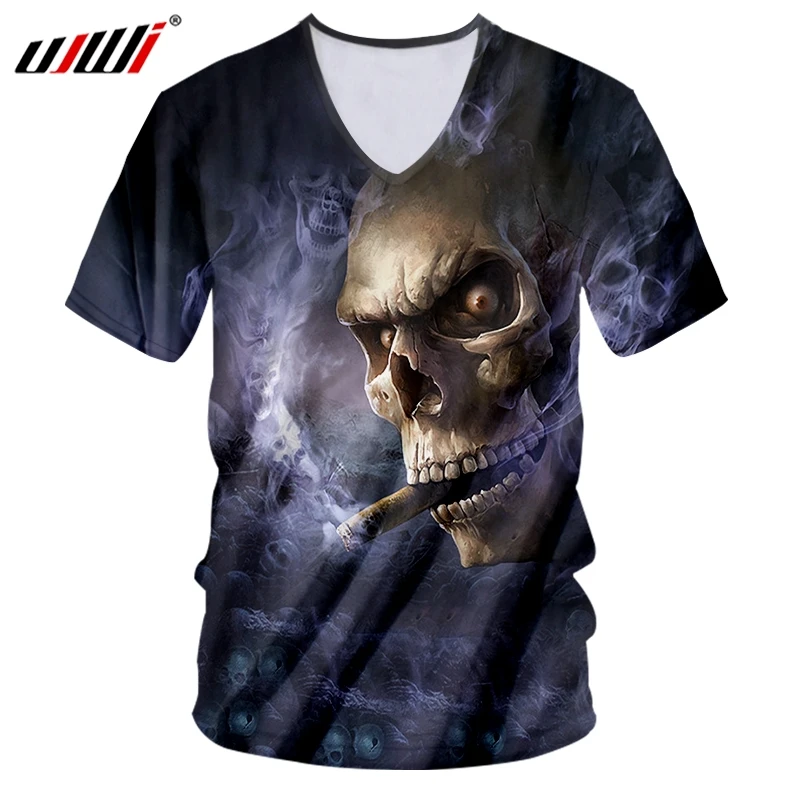 Футболка UJWI мужская с 3D принтом модная брендовая тенниска из спандекса майка V