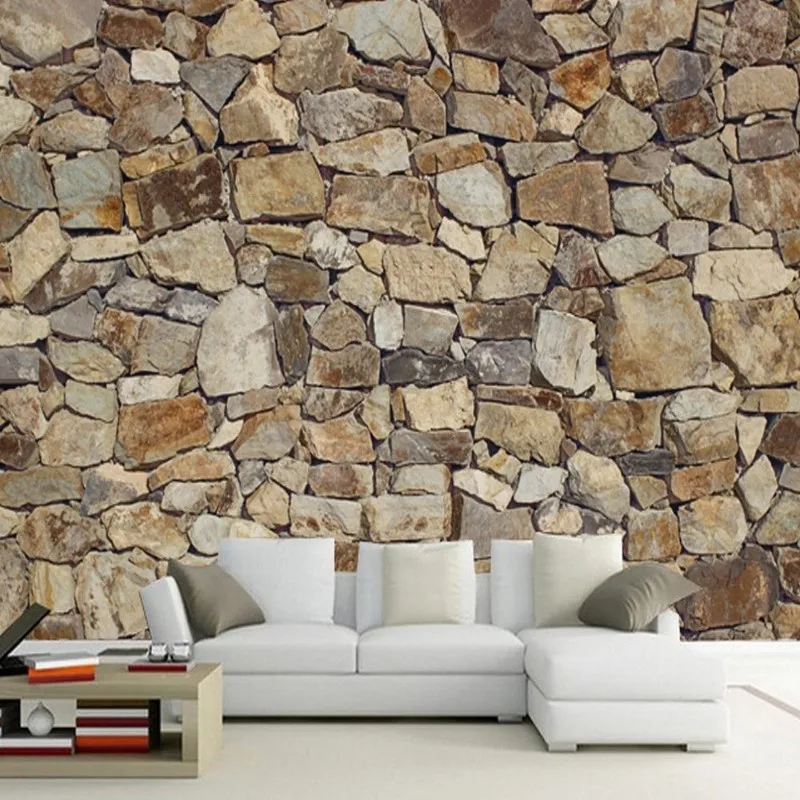 

Dropship Custom Mural Wallpaper European Retro Stone Brick Wall Painting Wallpaper For Walls Wall Mural Papel Decorativo Pared