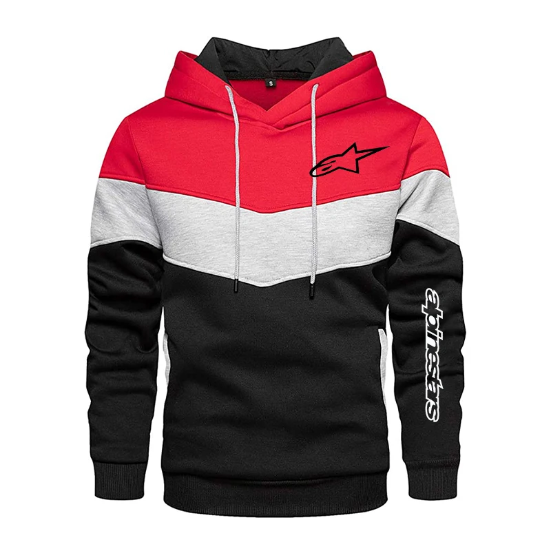 

2021 Men's Patchwork Hooded Sweatshirt Hoodies Clothing Casual Loose Fleece Warm Streetwear Male Fashion Autumn Winter Outwear