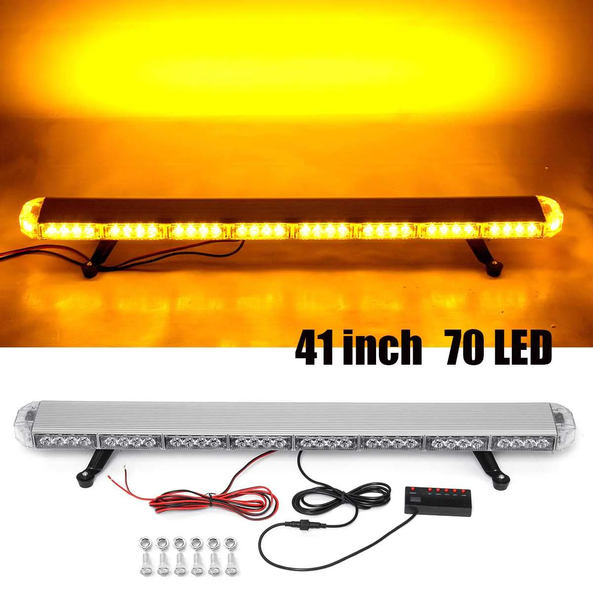 

41" 210W LED 12V 24V Truck Car Strobe Light Light Bar Led Bar Flashing Beacon Light Roof Emergency Warning Lamps 21 Modes