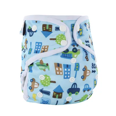Все в одном подгузники из ткани для детей PORORO с бамбуковыми вставками, водонепроницаемые подгузники PUL AIO размера, регулируемые подгузники с белой обвязкой - Цвет: X23