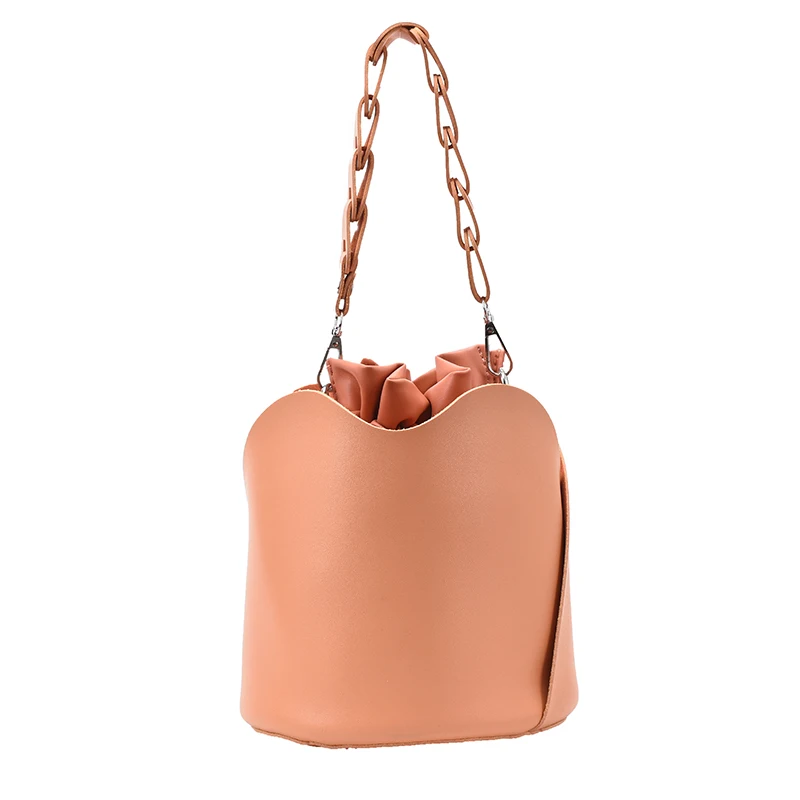 

Pleated Tote Bucket bag 2021 Fashion New High-quality PU Leather Women's Designer Handbag Drawstring Shoulder Messenger Bag