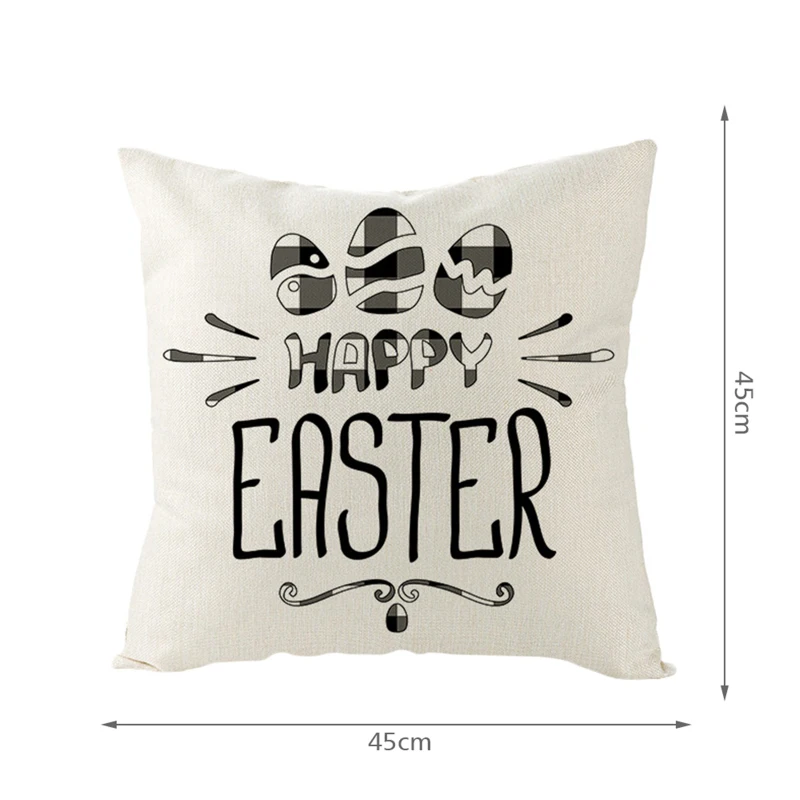 Льняная наволочка для подушки Fuwatacchi с пасхальным принтом наволочки дома дивана