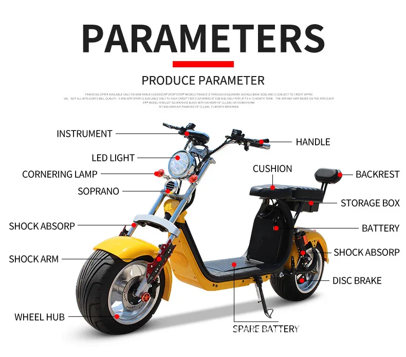 Взрослый 60 в 12AH 1500 Вт Электрический скутер Citycoco Halley колеса harley citycoco скутеры мотоцикл Harley CITYCOCO