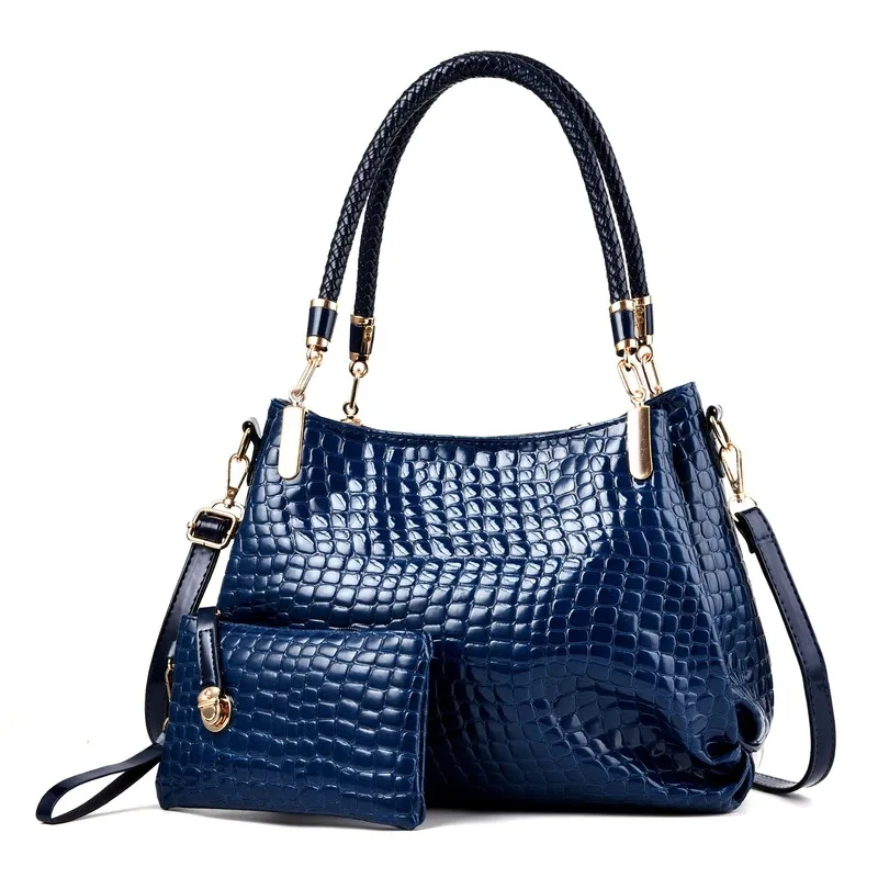 

Women's Bag 2020fashion PU Leather Solid Color Crocodile Pattern Patent Leather Bun Bag Shoulder Messenger Bag Women Handbags