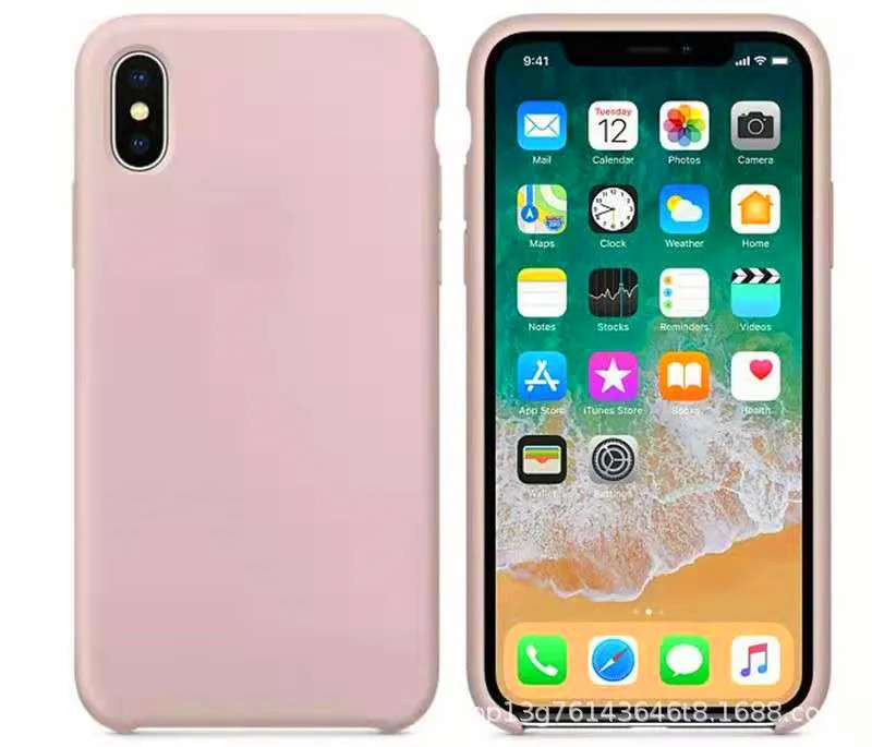 Розовый Силиконовый чехол для телефона для Iphone 7, 8 Plus, чехол для Iphone 6, 6S Plus, X, XS, MAX, XR, 7, 8, без логотипа, Роскошный чехол s+ сумка - Цвет: Розовый