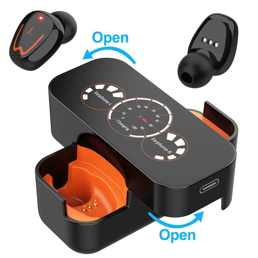 Беспроводная гарнитура V1 TWS Bluetooth V5.0 с Микрофоном Hi-Fi и светодиодным дисплеем