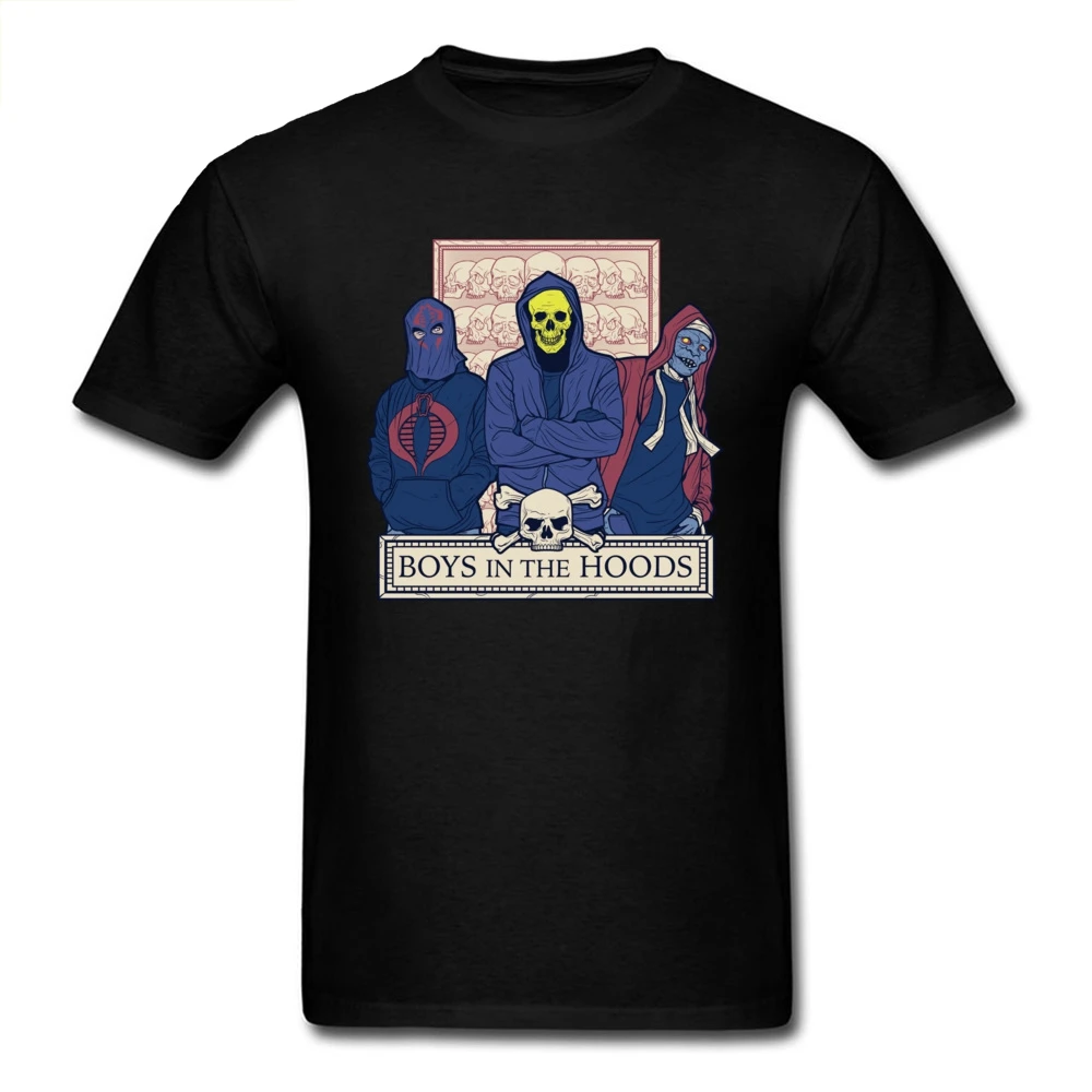 

Boys In The Hoods T-shirt Skulls T Shirt Men Hipster Band Clothing Hip Hop Streetwear Students Tshirt Cotton Tops Tees