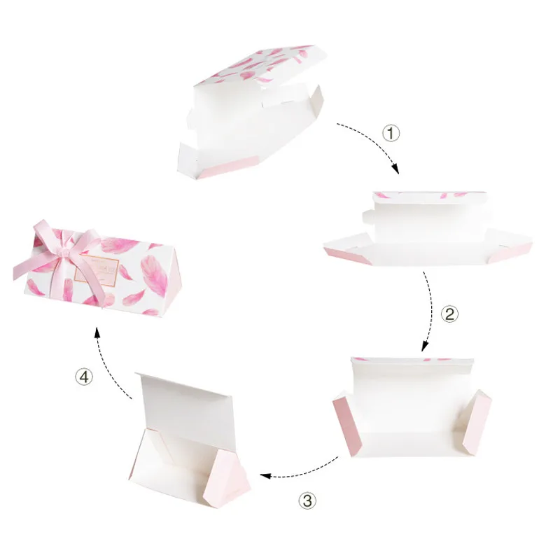Фламинго перо Свадебная бумажная коробка конфет Свадьба День рождения ребенка