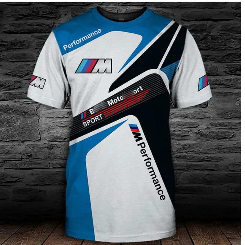 

Летняя новинка, Лидер продаж, мужская рубашка с 3d отпечатками пальцев, мотоциклетная футболка Bmw M Power с короткими рукавами для выступлений, о...