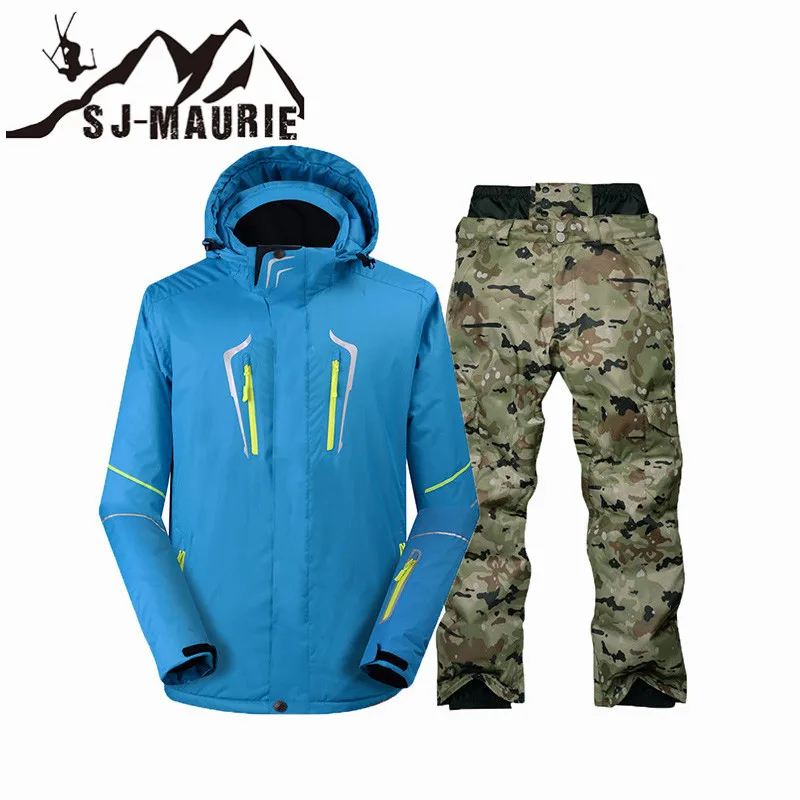 Зимний лыжный костюм Мужская ветрозащитная лыжная куртка + штаны уличная