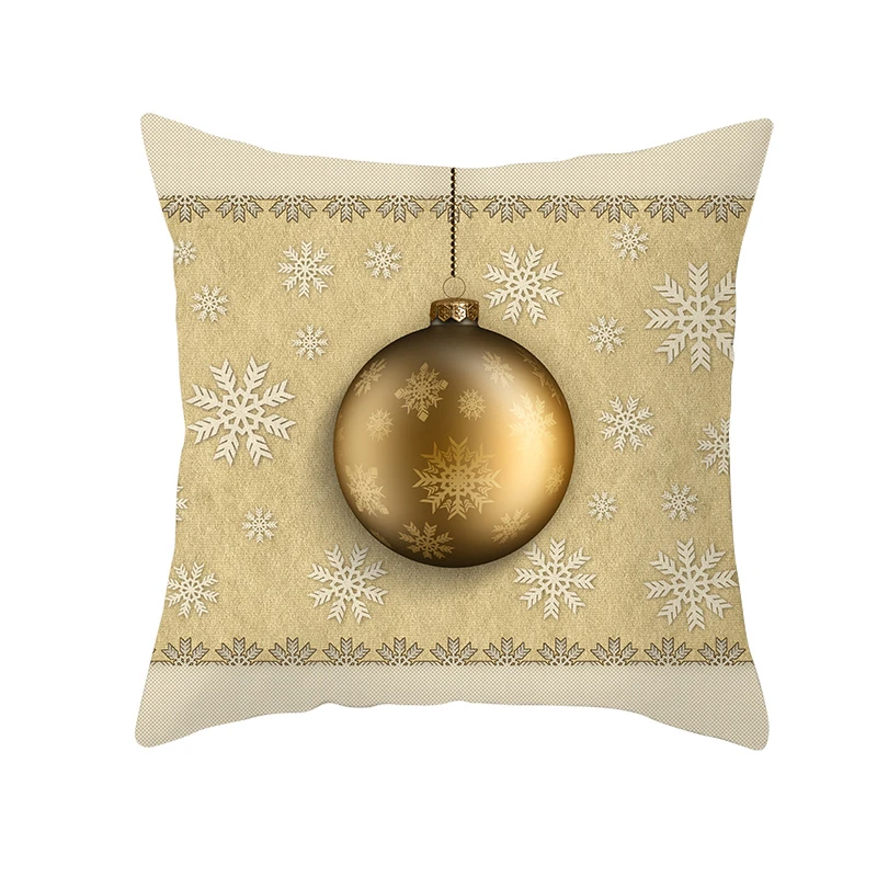 Fuwatacchi Gold Merry Christmas Cushion Cover New Year Gift Throw Pillow Covers for Home Sofa Decorative Pillowcases 45*45cm - Цвет: PC11963