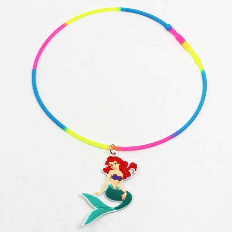 1pc necklace 5 Вечерние браслеты Русалочки с защелкой силиконовый браслет подарок на день рождения для детей Девочка Русалка забавная игрушка - Цвет: 1pc necklace 5