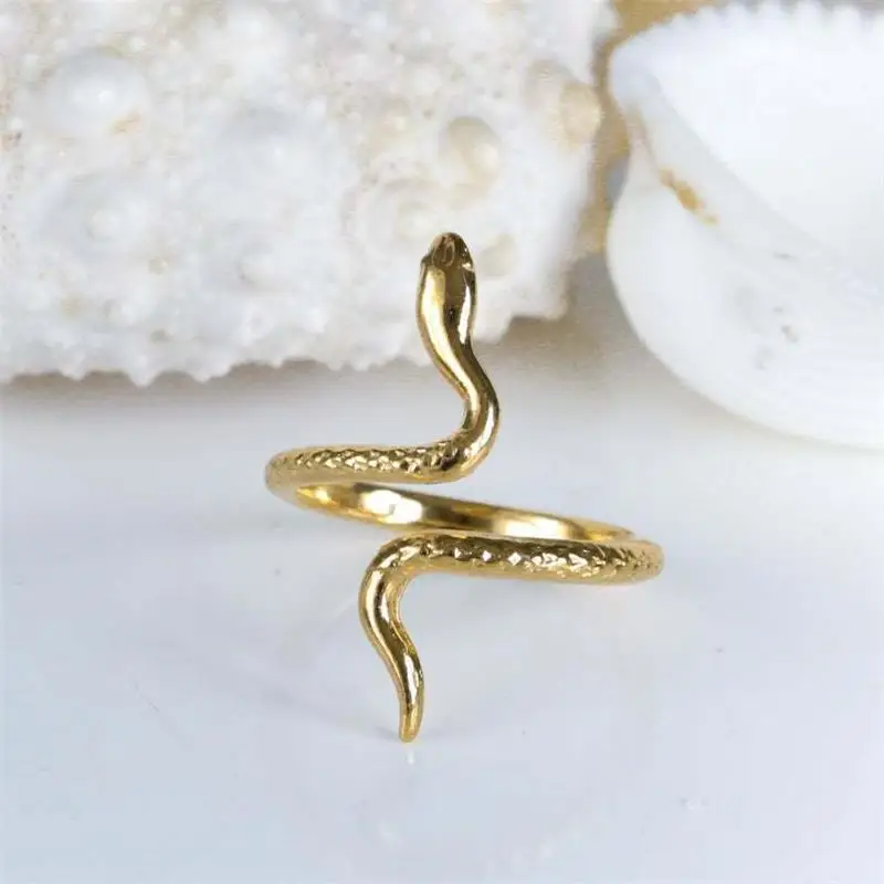 

Simple Snake Shape Open Adjustable Finger Rings for Women Female Wedding Party Ring Fine Boho Jewelry Girl Gift
