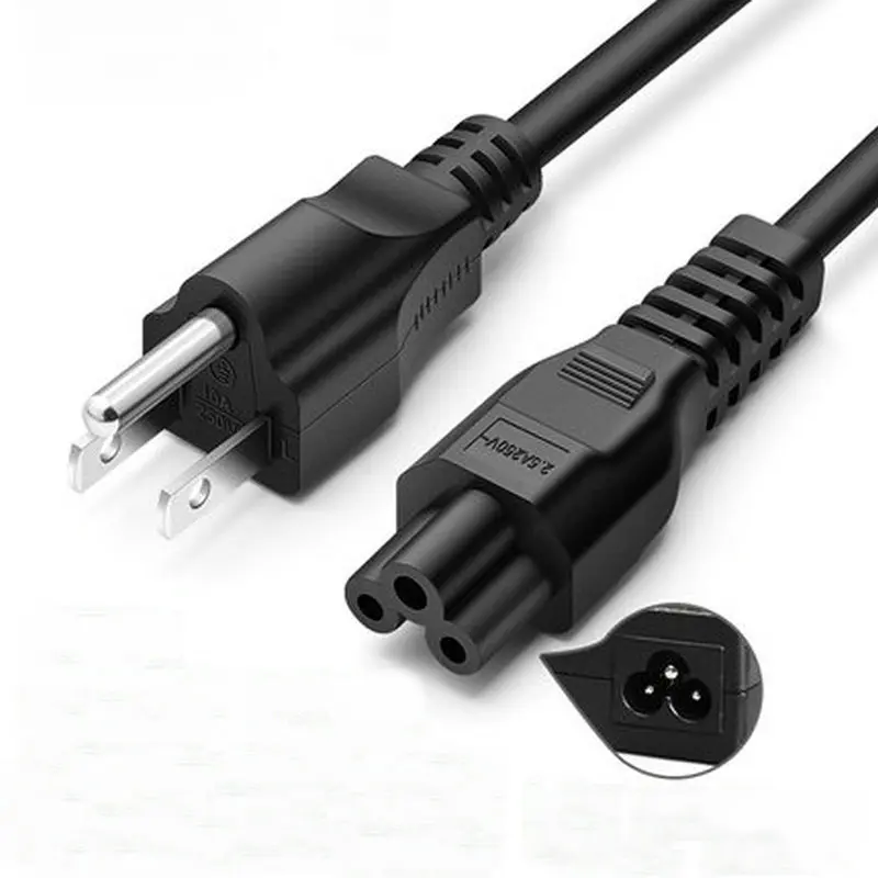 

Laptop AC Power Cable 1.5m 5ft USA Plug IEC C5 AC Adapter Nema 5-15P Power Supply Cord For Dell Lenovo Notebook Computer Monitor