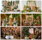 Фон для фотосъемки с пасхальвечерние яйцами и кроликом