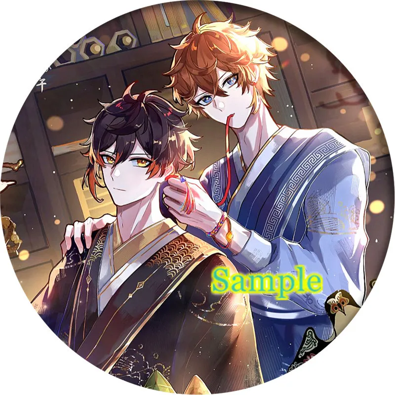 Game Genshin Impact Tartaglia Brooch Pin Anime Accessories Cosplay Badges For Clothes Backpack