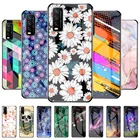 Чехол для Vivo Y31 Y51 2020 закаленное Стекло ТПУ Цветы Чехол для телефона на Vivo Y31 Y51 2020 коксовое покрытие Shaockproof