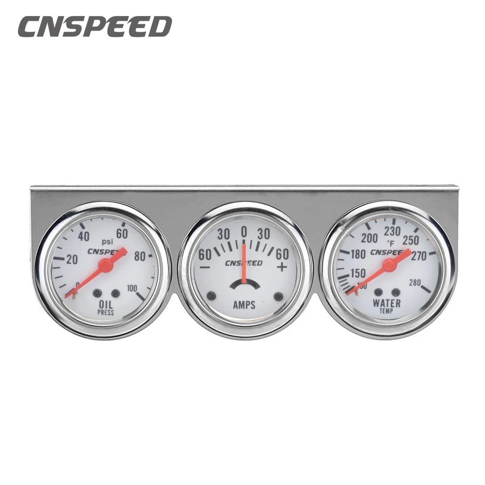 Датчик давления воды и масла CNSPEED YC101323 тройной автоматический манометр 2 дюйма с