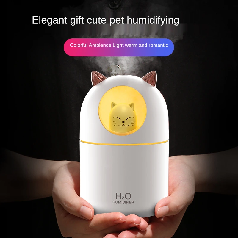 Air Humidifier 300ML Cute Rabbit Ultra-Silent USB Aroma Essential Room Car LED Night Lamp Purifier Mist Maker Fresher | Бытовая техника