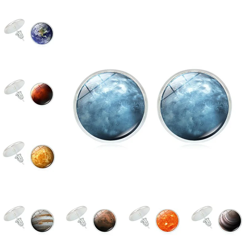 Серьги гвоздики в виде Луны солнечной системы планеты звезд галактики